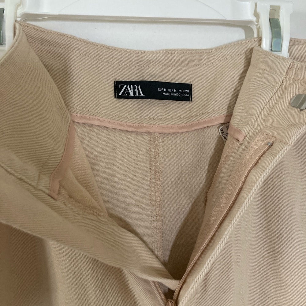 Zara high waisted blush pink wide leg cargo pants - Picture 14 of 15